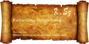 Kalocsay Szvetlana névjegykártya